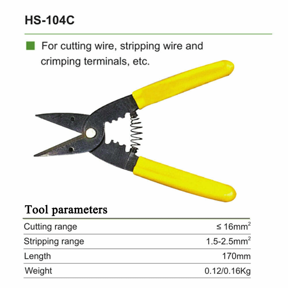 IWISS HS-104C Wire Stripping Pliers Cutting Wires Crimping Terminal Hand Tools