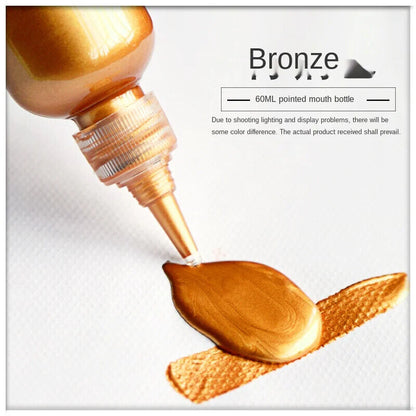 Acrylic Paint 60ml Gold Metallic Color DIY Waterproof Statuary Coloring Pigments