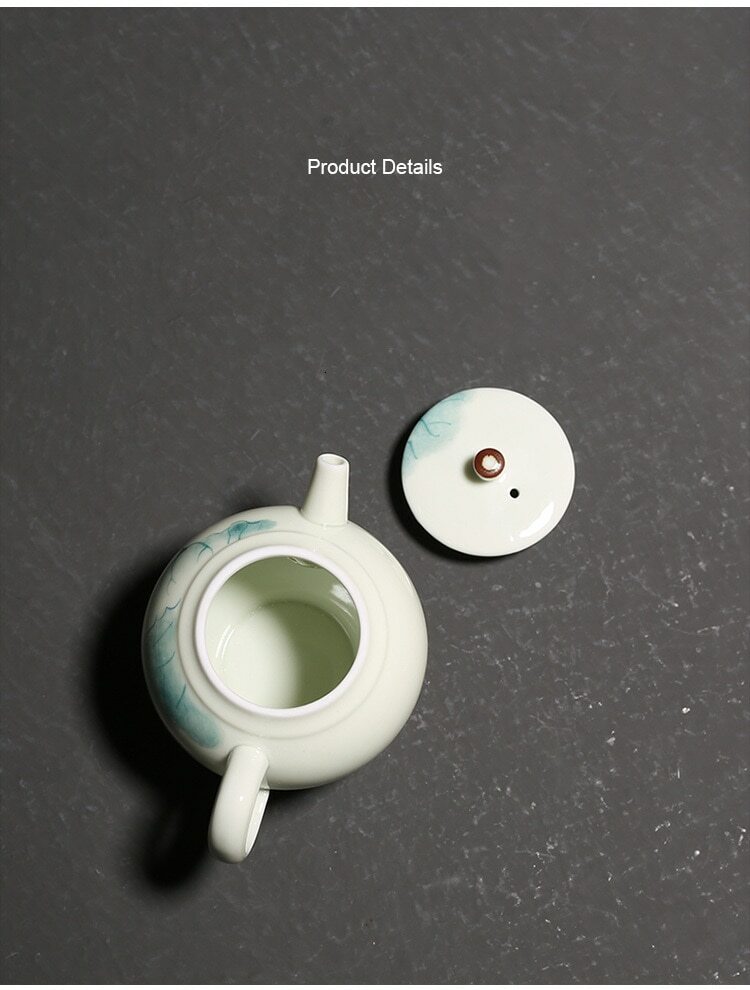 150ml Porcelain Hand Painted Lotus Pattern Teapot Chinese Kung Fu Drinkware