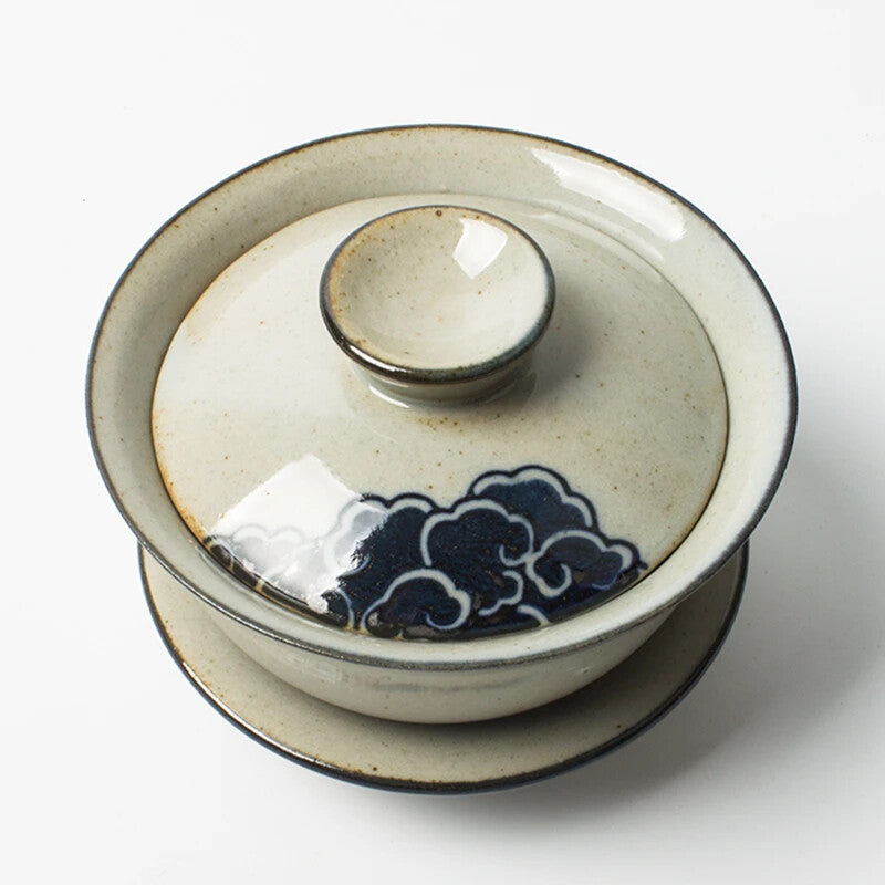 Hand Painted Cloud Gaiwan For Tea Pottery Tureen Lid Teaware Mugs Bowls Chawan