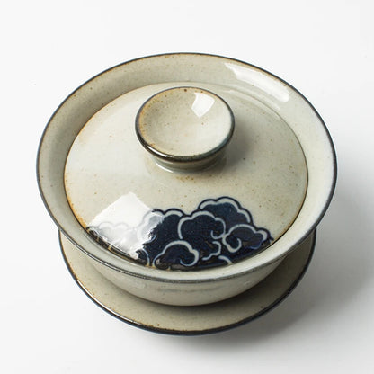Hand Painted Cloud Gaiwan For Tea Pottery Tureen Lid Teaware Mugs Bowls Chawan