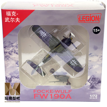 1:72 LEGION FOCKE WULF FW190A Fighter Plane Aircraft Diecast Military Model