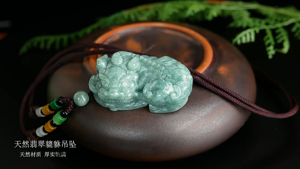 Real Grade A Natural Green Jade Jadeite Men Women Gift Pixiu Bead Lucky Pendant