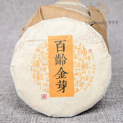 100G Ripe Pu'er tea cake Yunnan native golden bud fermented Pu'er -