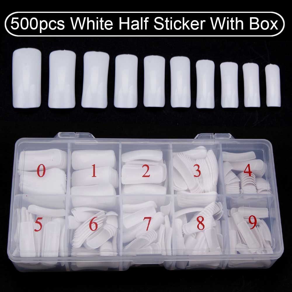 Nail Capsule 500Pcs Acrylic Transparent Artificial Full Cover Nails Tip Manicure