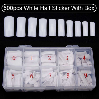 Nail Capsule 500Pcs Acrylic Transparent Artificial Full Cover Nails Tip Manicure