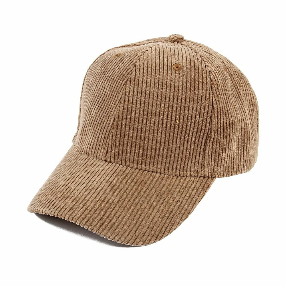 Baseball Caps Adjustable Black Beige Plain Color Corduroy Hats Women Mens Casual