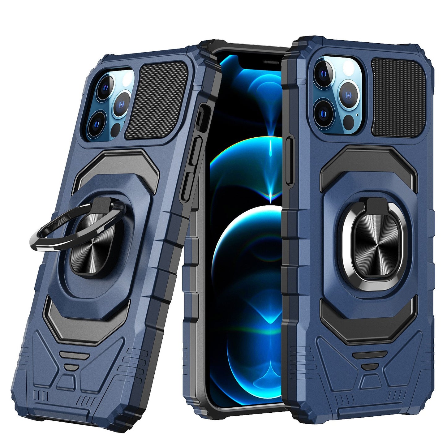 For iPhone 17 Pro Max/16/15 with 360° Rotation Kickstand Phone Case
