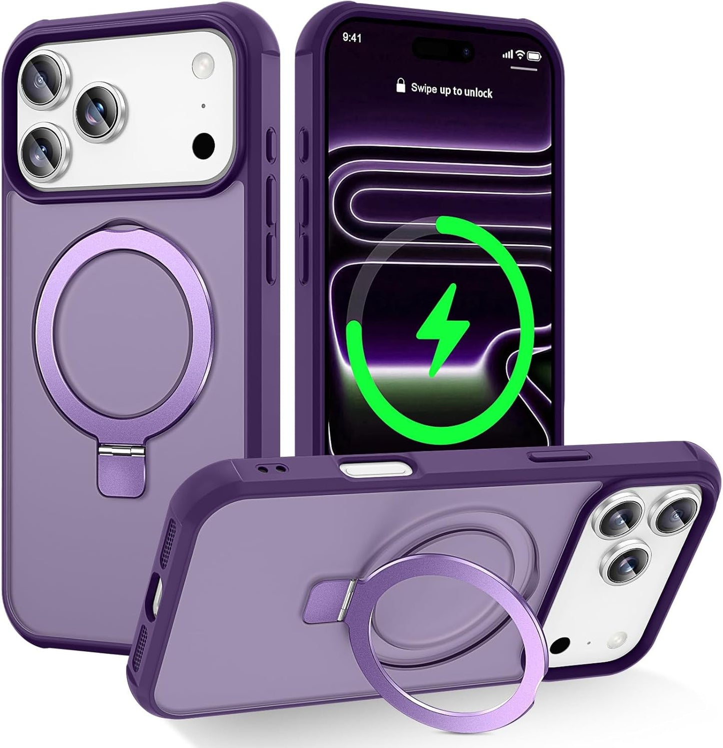Magnetic Compatible with Iphone 17 Pro Max Case with Stand [Military Grade Drop
