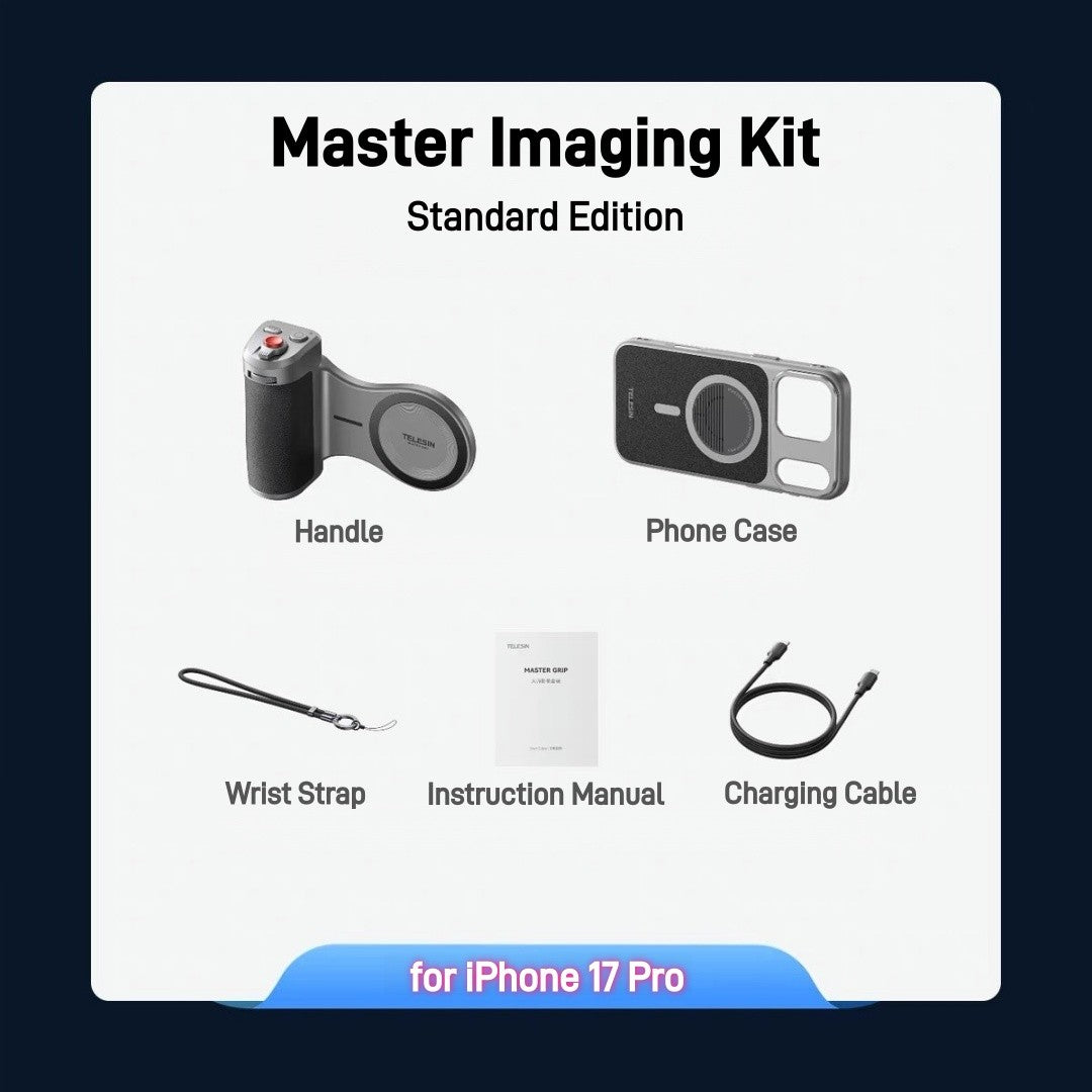 TELESIN Master Grip Kit for iPhone 17 Pro Max Magnetic Phone Camera Grip 3200mAh