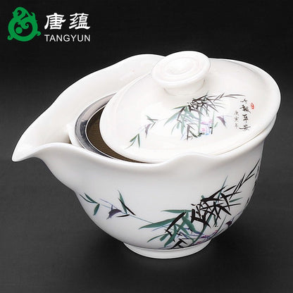 Anti Scald Lid Bowl, Tea Cup, Large Ceramic Tea Cup, Hand-held Teapot