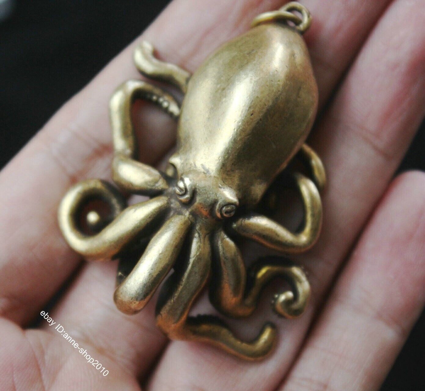 Brass Octopus Small Statue Tea Pet Home Ornaments Animal Figurines Gift