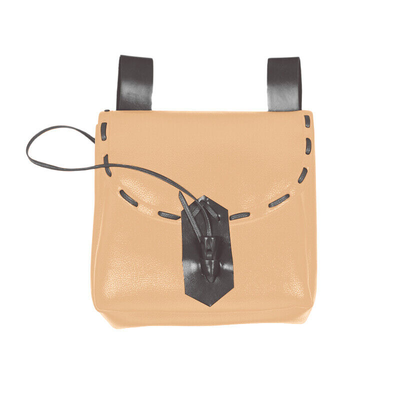 Medieval Renaissance Faux Leather Belt Pouch Reenactment Cosplay Waist Belt Bag