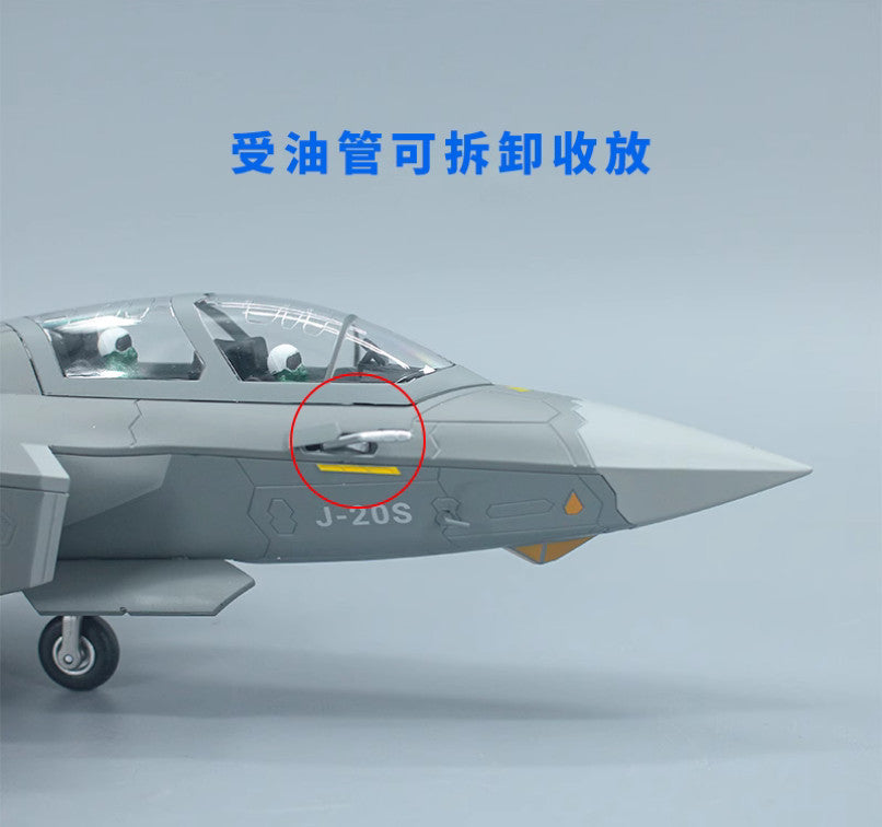 1:50 42CM China Air Force J-20S Stealth Fighter Plane Diecast Aircraft Model