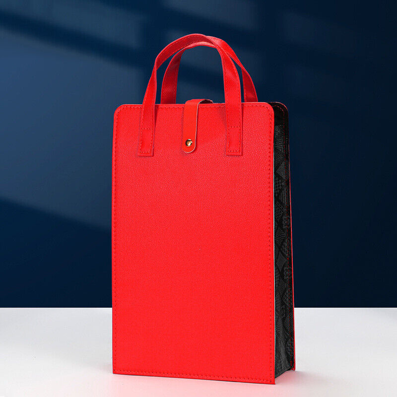 Red Wine Bag Exquisite Gift Oxes Portable PU Leather Bag Handle Champagne Bag