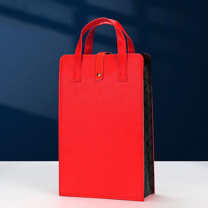 Red Wine Bag Exquisite Gift Oxes Portable PU Leather Bag Handle Champagne Bag