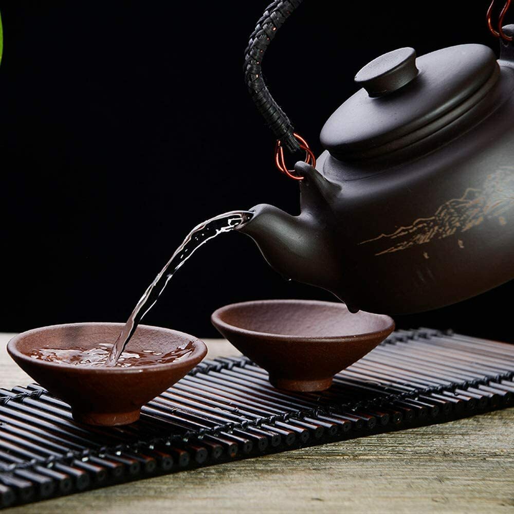 600ml Chinese Kung Fu Tea Pot Filter Creative Handle Purple Clay Home Teapot