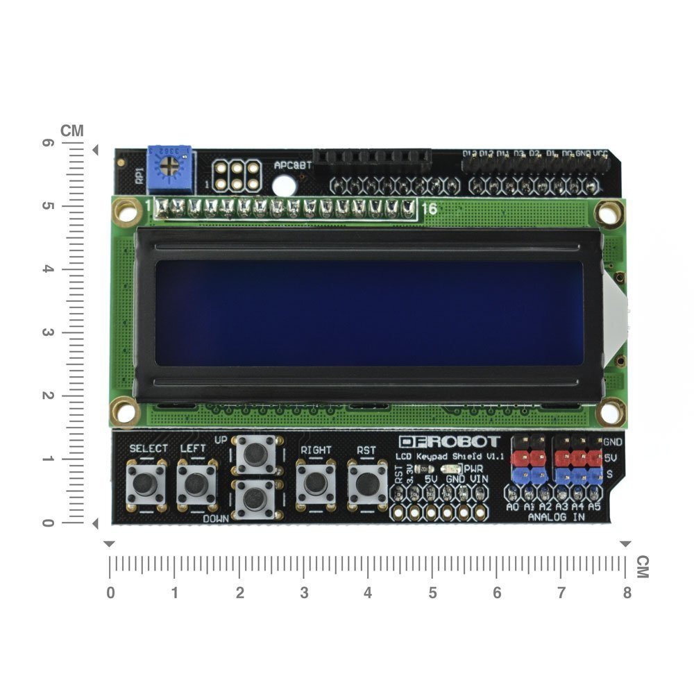 DFRobot DFR0009 LCD Keypad Shield For Arduino, Gravity: 1602