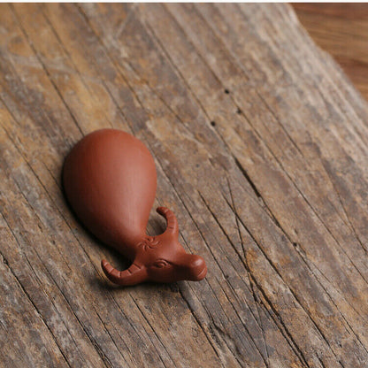 on big sales creative tea pet yixing zisha purple clay buffalo small decoration