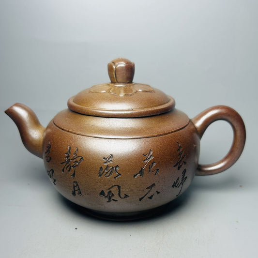 Vintage Chinese Yixing Purple Clay Teapot Zisha Ceramic Plum Blossom Teaware Art