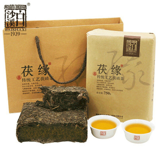 750g Black Tea Traditional Craft Brick Tea Dark Tea Golden Flower Compressed Tea