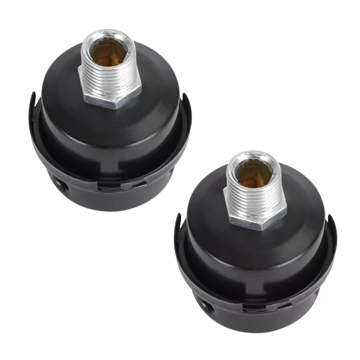 Durable 2pcs 1/2" 20mm Air Compressor Silencer Intake Filter Metal Noise Muffler