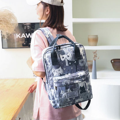 Oxford Polyester School Backpacks Waterproof Flower Print Bags Laptop 38*14*28CM