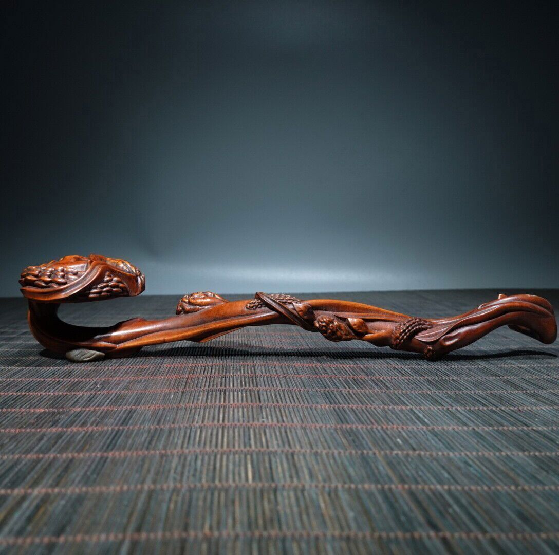 Collection Chinese Vintage Boxwood Carving Exquisite Ruyi Statue