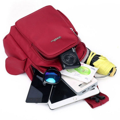 Small Backpack Retro Floral Shoulder Bag Waterproof Nylon Crossbody 21*10*37 CM