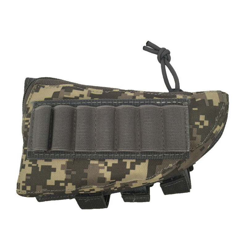 Tactical Hunting Rifle Buttstock Bag Magazine Pouch Rest Shell Mag Ammo Pouch