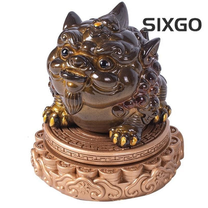 Resin Color Changing Tea Pet Ornament PI Xiu Tea Table Tea Tray Kung Fu Teaware