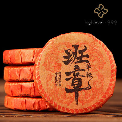 500g Ripe Pu'er Small Tea Cake Yunnan Laobanzhang Aged Chenxiang Compressed