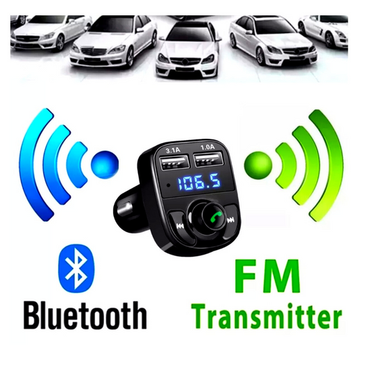 2 x Wireless Bluetooth Car AUX Stereo Audio Receiver A2DP FM Adapter Transmitter