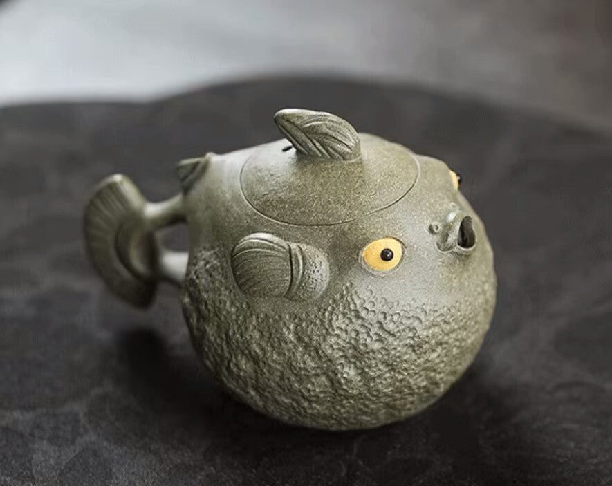150cc chinese Yixing Handmade Zisha teapot Duanclay Puffer Gongfu tea pot