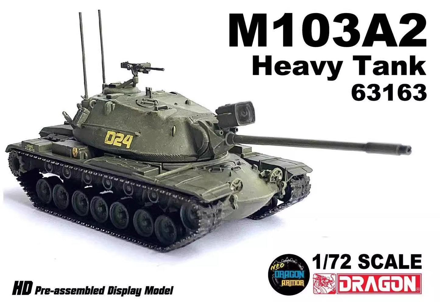 Dragon 1/72 U.S. M103A2 Heavy Tank Military Finished Model Ornament 63163