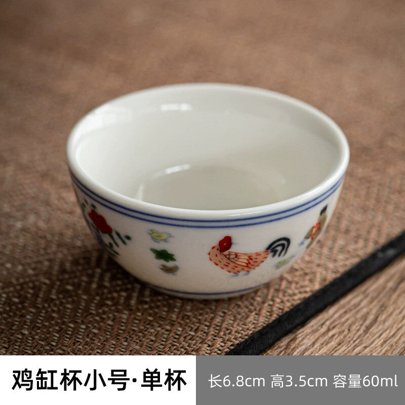 1pc Chinese Jingdezhen Porcelain Rooster Cup Chicken Cup Tea Cup