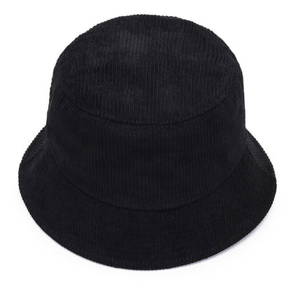 Unisex Bucket Hat Corduroy Panama Cap Fishing Hats Fall Winter Plain Casual Cap