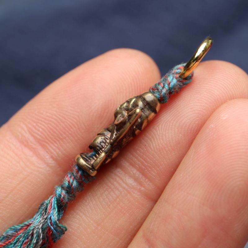 Tibetan Lima Brass Garuda Accessory 0.63in Tassel Mala Side Pendant Decor