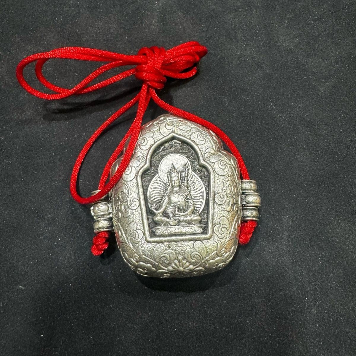Tibetan Style White Copper Gau Box Pendant Vintage Unisex Handmade Accessory