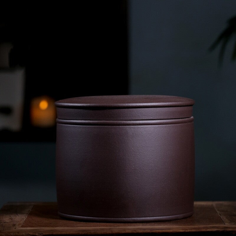 True Yixing Zisha Purple Clay Tea Canister With Lid Sealed Jar For Puer Tea Cake