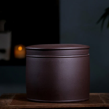 True Yixing Zisha Purple Clay Tea Canister With Lid Sealed Jar For Puer Tea Cake