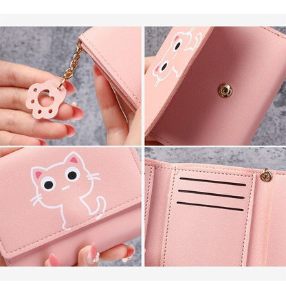 Wallet Cute Short Wallet Leather Small Purse Money Bag Card Holder 11.5x2x9 cm