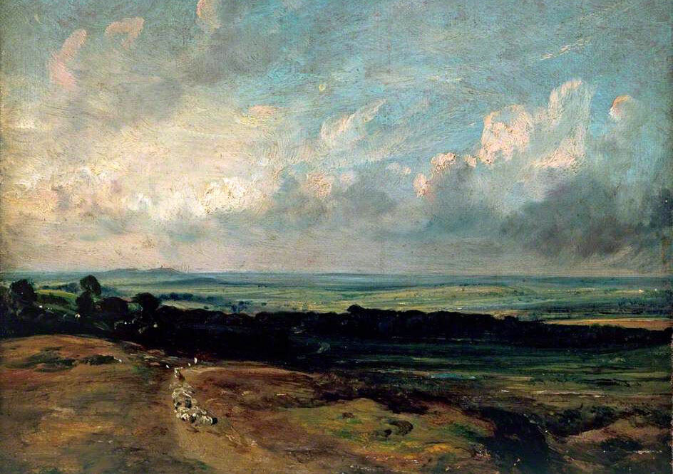 Oil painting landscape Hampstead-Heath-Harrow-in-the-Distance-John-Constable-art