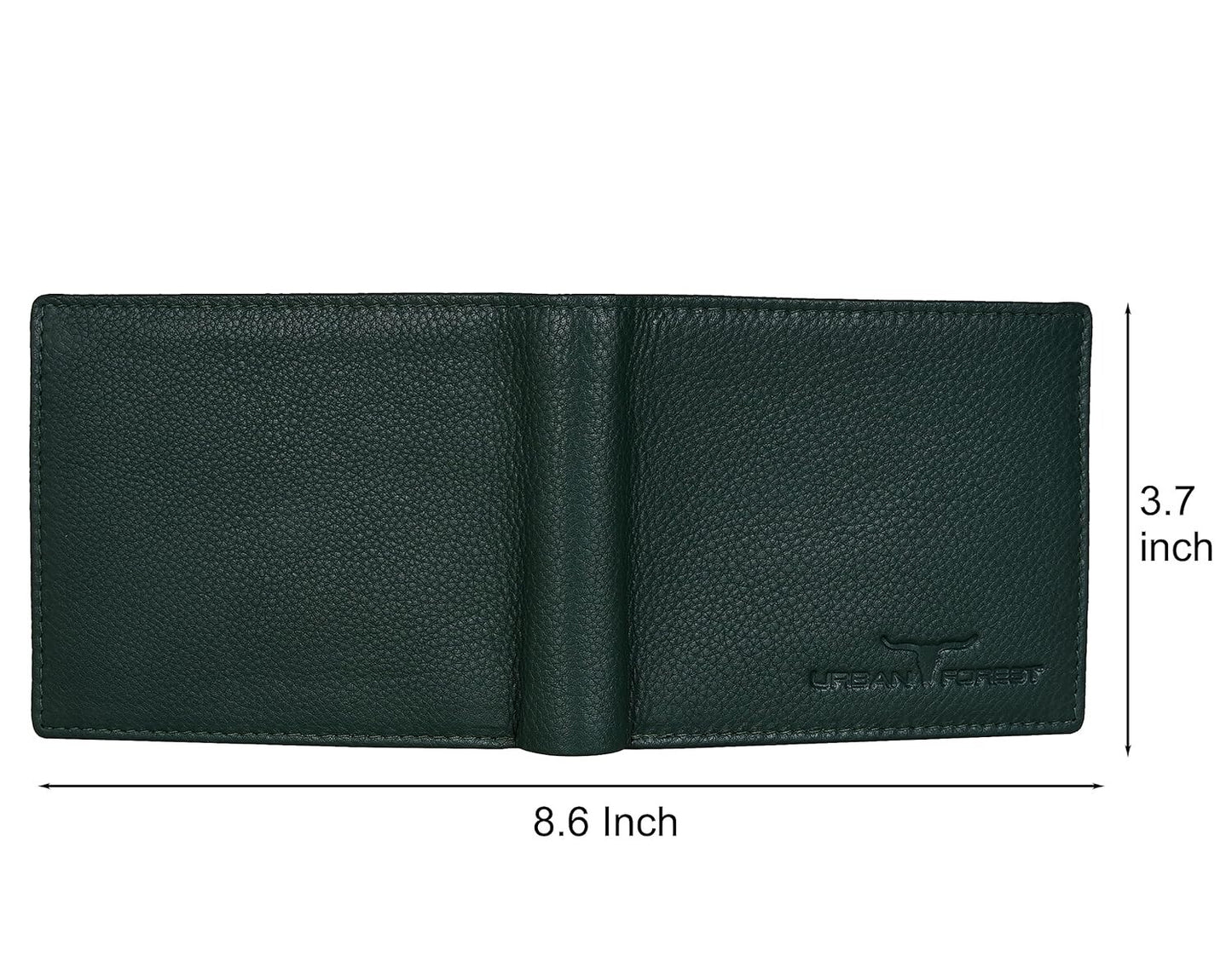 New Green Bi-Fold Leather Men's Wallet RFID Protection Gift Item