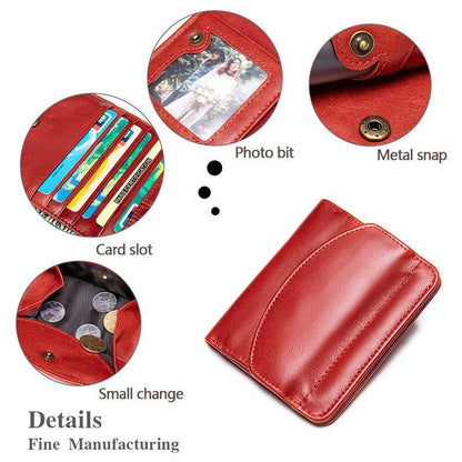 Short Wallet Purse Genuine Leather Card Holder Short Coin Money Bag 10.5*1*9.5cm