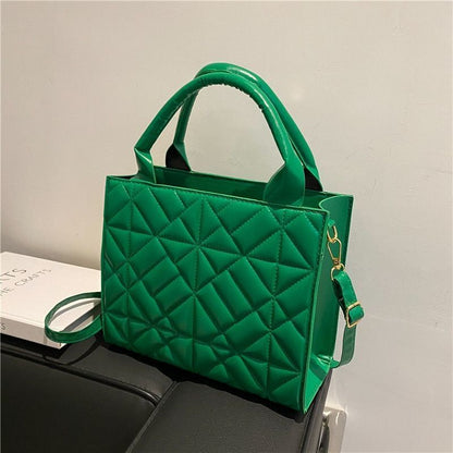 Shoulder Bag Trendy Plaid Leather Crossbody Bags Fashionable Handbags Handle Bag