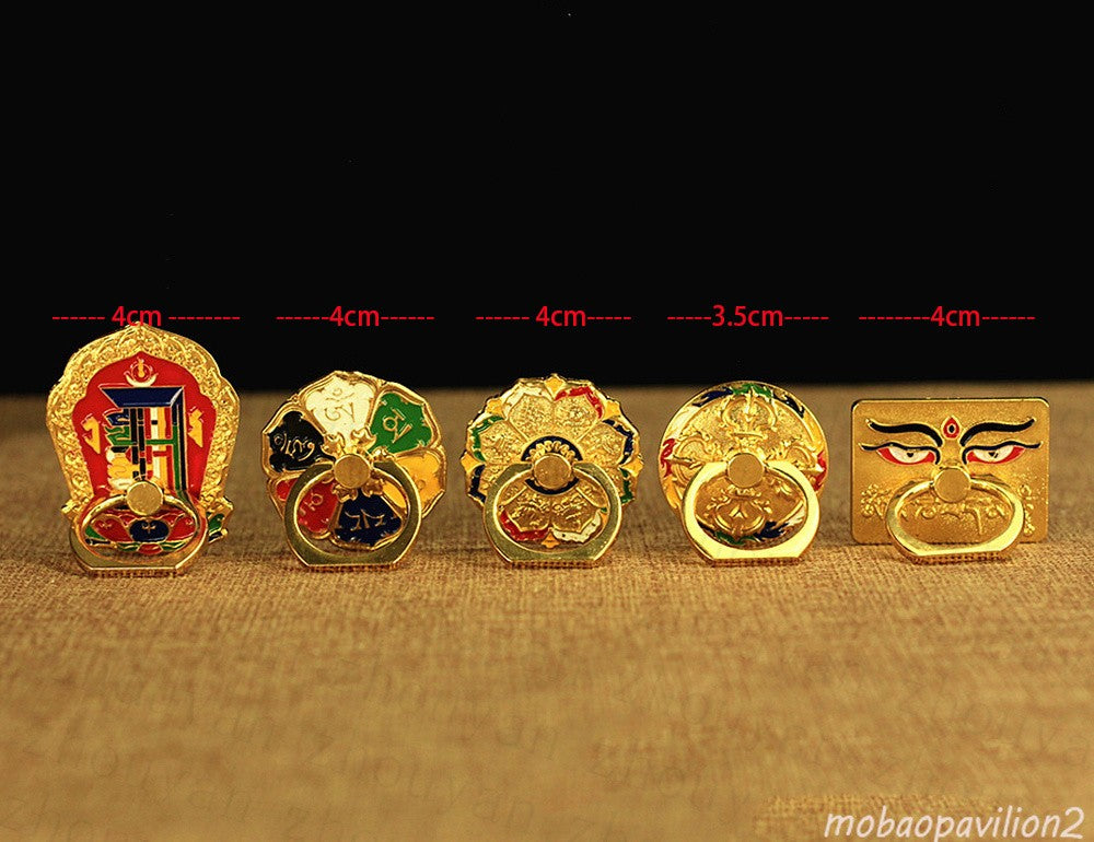 New 10 Powers OF Buddha Blessed Finger Grip Mobile Phone Metal Rings Holder