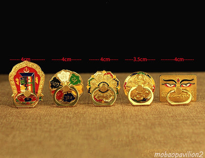 New 10 Powers OF Buddha Blessed Finger Grip Mobile Phone Metal Rings Holder