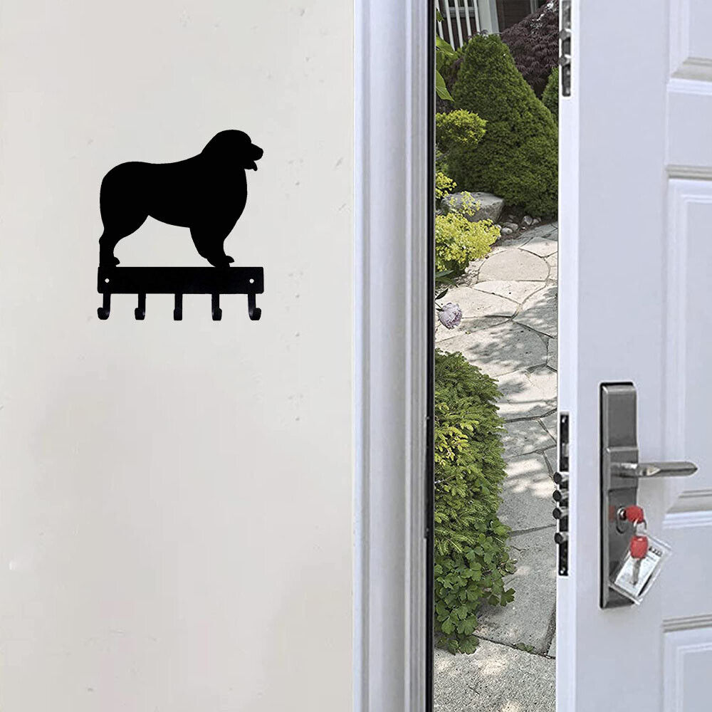 Australian Shepherd Dog Key Rack & Leash Hanger - 9 Inch/ 6 Inch Metal Wall Art