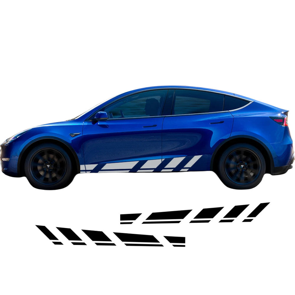 Custom Graphic Car Sticker For TESLA Model Y Side Skirt Stripe Racing Decals